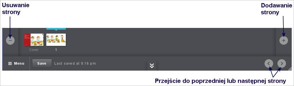 Warto zwrócić teraz uwagę na widoczny w dolnej części ekranu duży, szary obszar z różnymi przyciskami, który można w dowolnym momencie zwinąć (schować) lub przywołać.