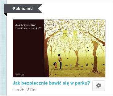 Książeczka została opublikowana, a na ekranie pojawi się poniższy widok. Nad opublikowaną książeczką pojawił się komunikat: This story is published as private. Use the tools below to share privately.