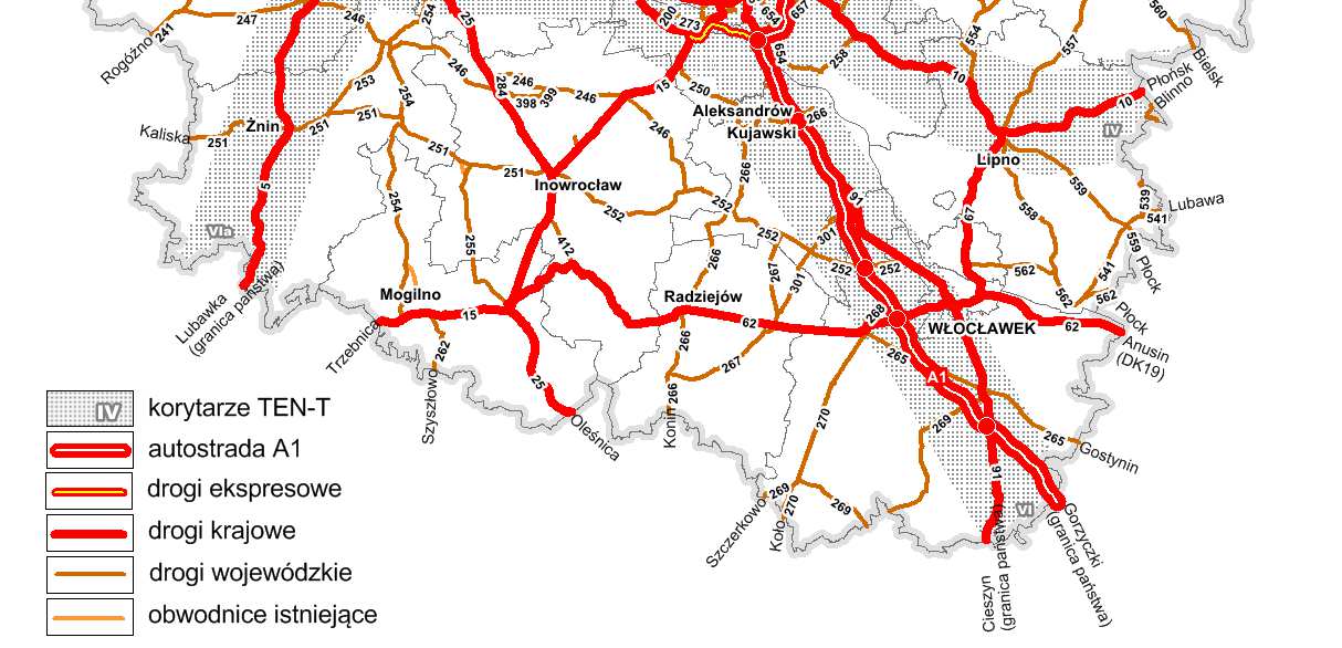 Efektem końcowym budowy autostrady A1 (po wybudowaniu jej brakujących fragmentów na terenie województwa łódzkiego i śląskiego) będzie połączenie północnej części Polski z południową na długości 560