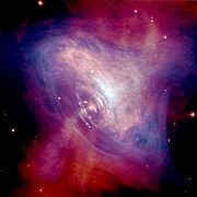 Supernowa w Krabie Gwiazda dużo masywniejsza od Słońca, wyczerpała już paliwo jądrowe. Zapada się pod wpływem swojej grawitacji.