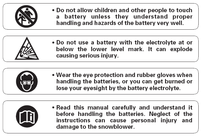 Nie pozwalaj dzieciom oraz innym osobom postronnym dotykać akumulatora dopóki nie upewnisz się, że rozumieją zasady prawidłowej obsługi akumulatora oraz zagrożenia związane z akumulatorem.