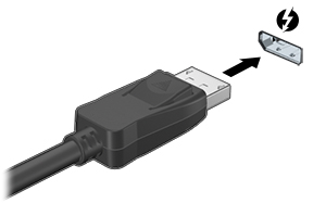 1. Podłącz jeden koniec kabla Thunderbolt DisplayPort do portu Thunderbolt DisplayPort w komputerze. 2. Podłącz drugi koniec kabla do cyfrowego urządzenia wyświetlającego. 3.