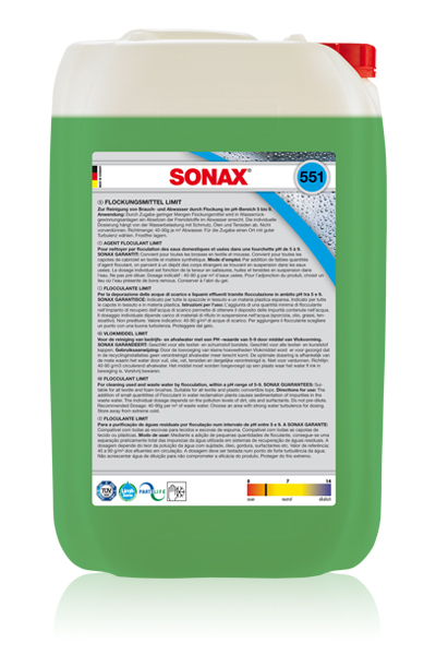 SONAX Preparat do flokulacji - Seria Limit Symbol KTM: SC-S551700 Symbol EAN: 4064700504622 Waga: 25kg Pojemność: 25l Ilość