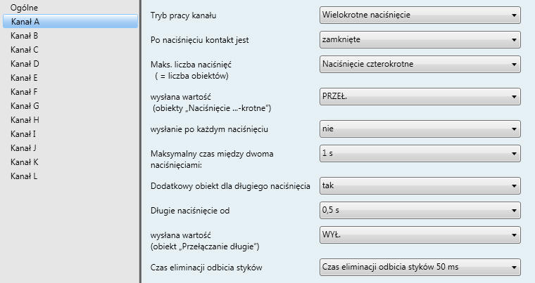 Uruchamianie tryb Wielokrotne naciśnięcie 3.2.10 Tryb Wielokrotne naciśnięcie 3.2.10.1 Parametry W tej części został opisany tryb Wielokrotne naciśnięcie.