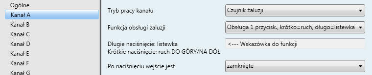 Przykłady zastosowań 5.3 Obsługa żaluzji Obsługa 1 przyciskiem Przycisk 1 i przycisk 2 służą do obsługi żaluzji 1 z różnych miejsc.