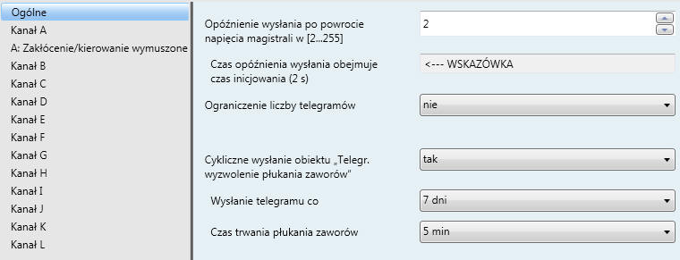 Przykłady zastosowań Wyjście 1 wysyła do siebie raz na tydzień adres grupy 1/1/3 i wyzwala w ten sposób