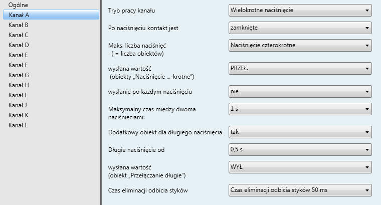 Przykłady zastosowań Ustawienia parametrów dla