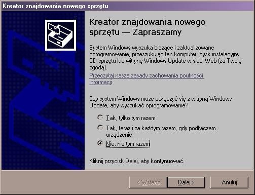 5. Instalacja sterowników Dokument ten zawiera opis procesu instalacji sterowników w systemie Windows P.