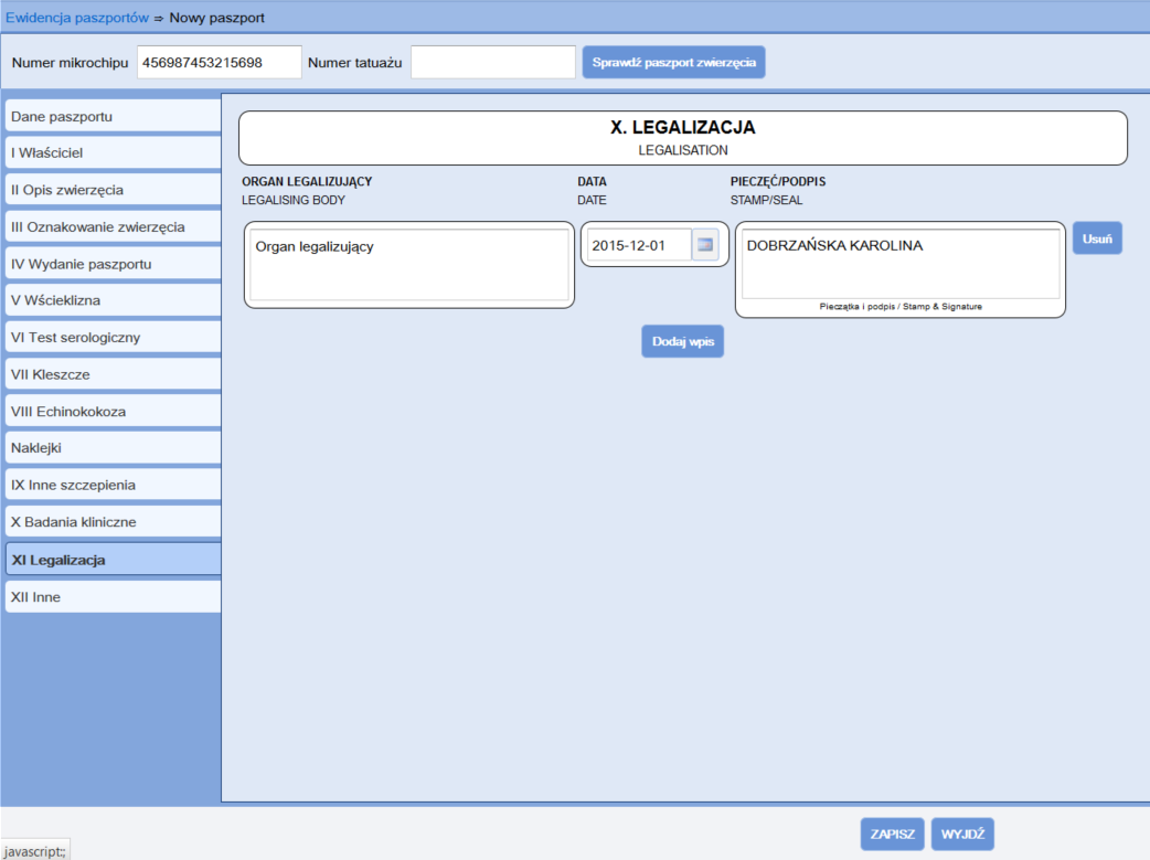 Rysunek 18 Nowy paszport XI Legalizacja m.