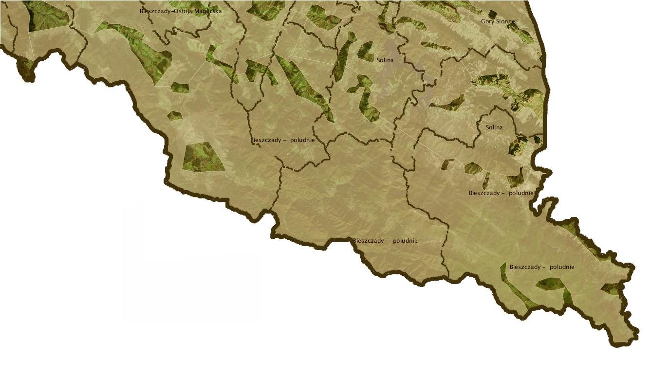 Teren MPZP Smerek 1/2016 na mapie korytarzy ekologicznych (dymkowy) Lokalizacja miejscowości Smerek Źródło: www.geoserwis.gdos.gov.