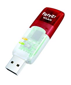 Produkty AVM związane z urządzeniem FRITZ!Box FRITZ!WLAN USB Stick N v2.0 Do 300 Mbit/s 2,4 lub 5 GHz WPA2 (802.11i) Stick & Surf Karta FRITZ!