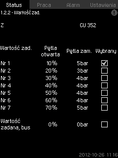 Polski (PL) 8.4.2 Zestaw (1.2) Rys. 8 Zestaw Obraz pokazuje stany pracy systemu. Możliwe jest przejście do dalszych obrazów pokazujących informacje szczegółowe.