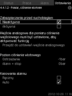 Polski (PL) 8.7.47 Pomiar, ciśnienie wlotowe (4.4.1.2) 8.7.48 Pomiar, poziom zbiornika (4.4.1.3) Rys.