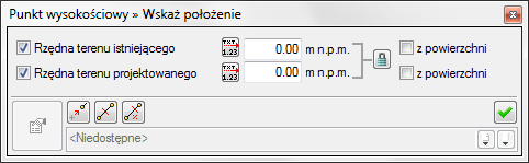 Podstawy działania programu TEREN Dla lepszego przedstawienia projektu, zarówno na podglądzie 3D jak i przekroju można wprowadzić płaszczyznę terenu punktami wysokościowymi.