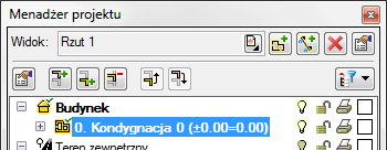 Kondygnacje KONDYGNACJE Przy rysowaniu rzutów architektonicznych program ArCADia porządkuje rysunki dzieląc je na kondygnacje.