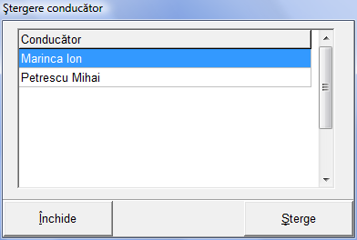 Alegând şoferul de pe listă şi bifând căsuţa Modul de editare putem modifica datele acestuia. Toate modificările se salvează automat.