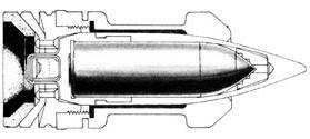 pocisku zasadniczego (rdzenia) osiągając niższy spadek prędkości na torze lotu. W efekcie końcowym uzyskiwano większą prędkość i energię uderzenia rdzenia w pancerz.