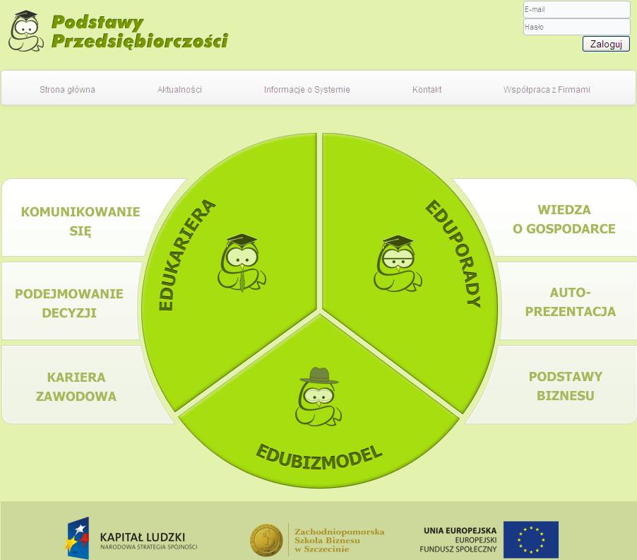 System informatyczny wspomagający nauczanie podstaw przedsiębiorczości powstał w celu ułatwienia nauczycielom wykorzystania w praktyce zawodowej produktu finalnego projektu Uczestnik Społeczeństwa