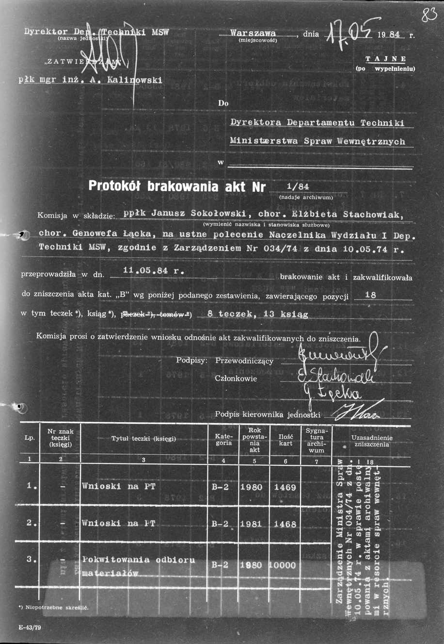 AIPN StandardowyformularzprotokołubrakowaniaobowiązującywBiurze C