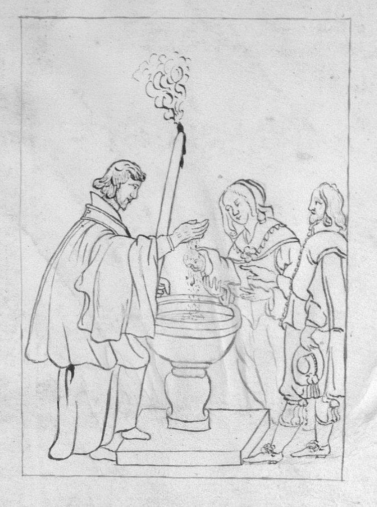 Varia Akt chrztu w parafii Reuland (ob. wieś w kantonie Mersch w Luksemburgu) z 1675 r. (Narodowe Archiwum Generalne w Brukseli, sygn. 1109, s. 17).