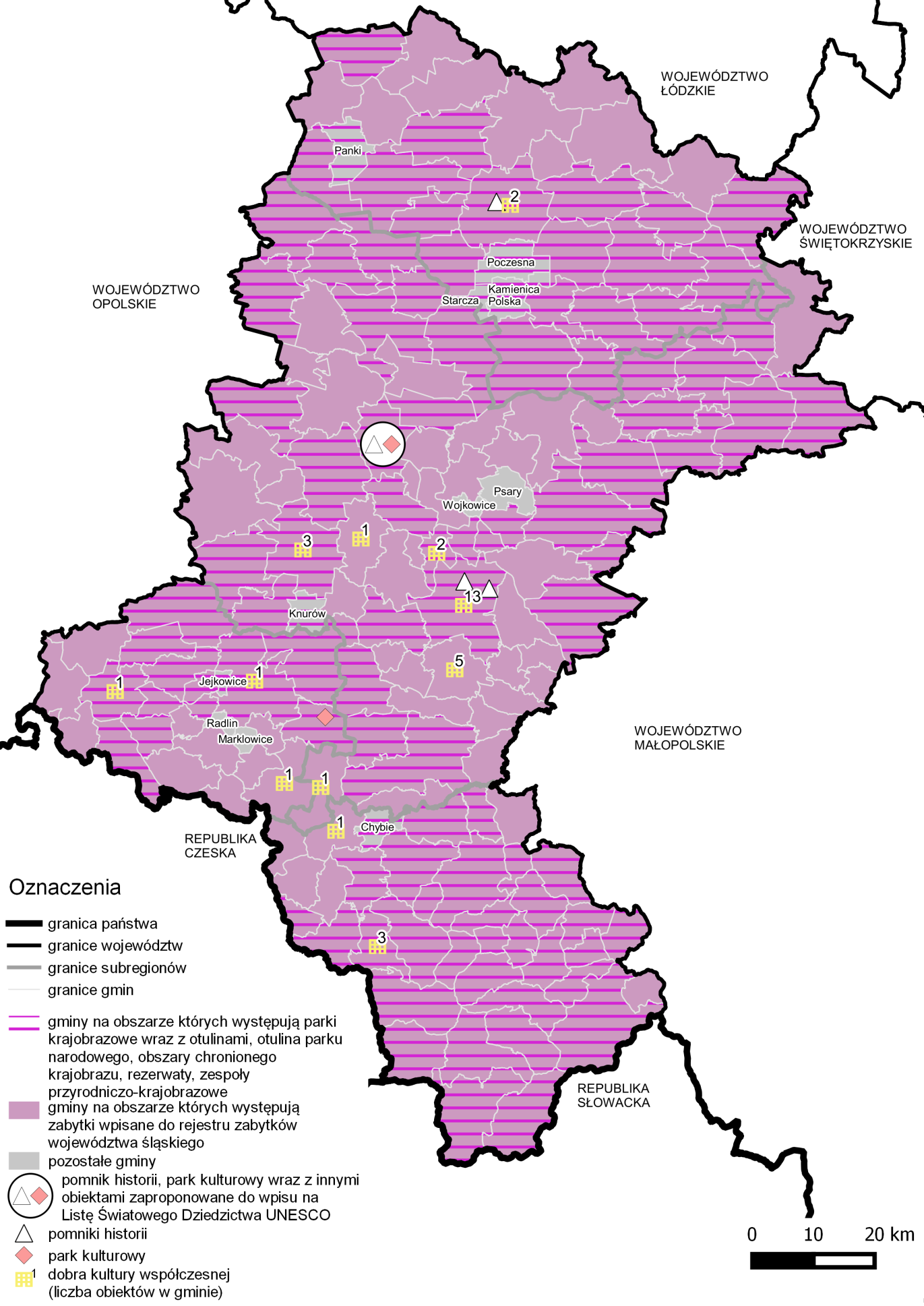 Mapa 12. Obszar ochrony krajobrazów kulturowych.