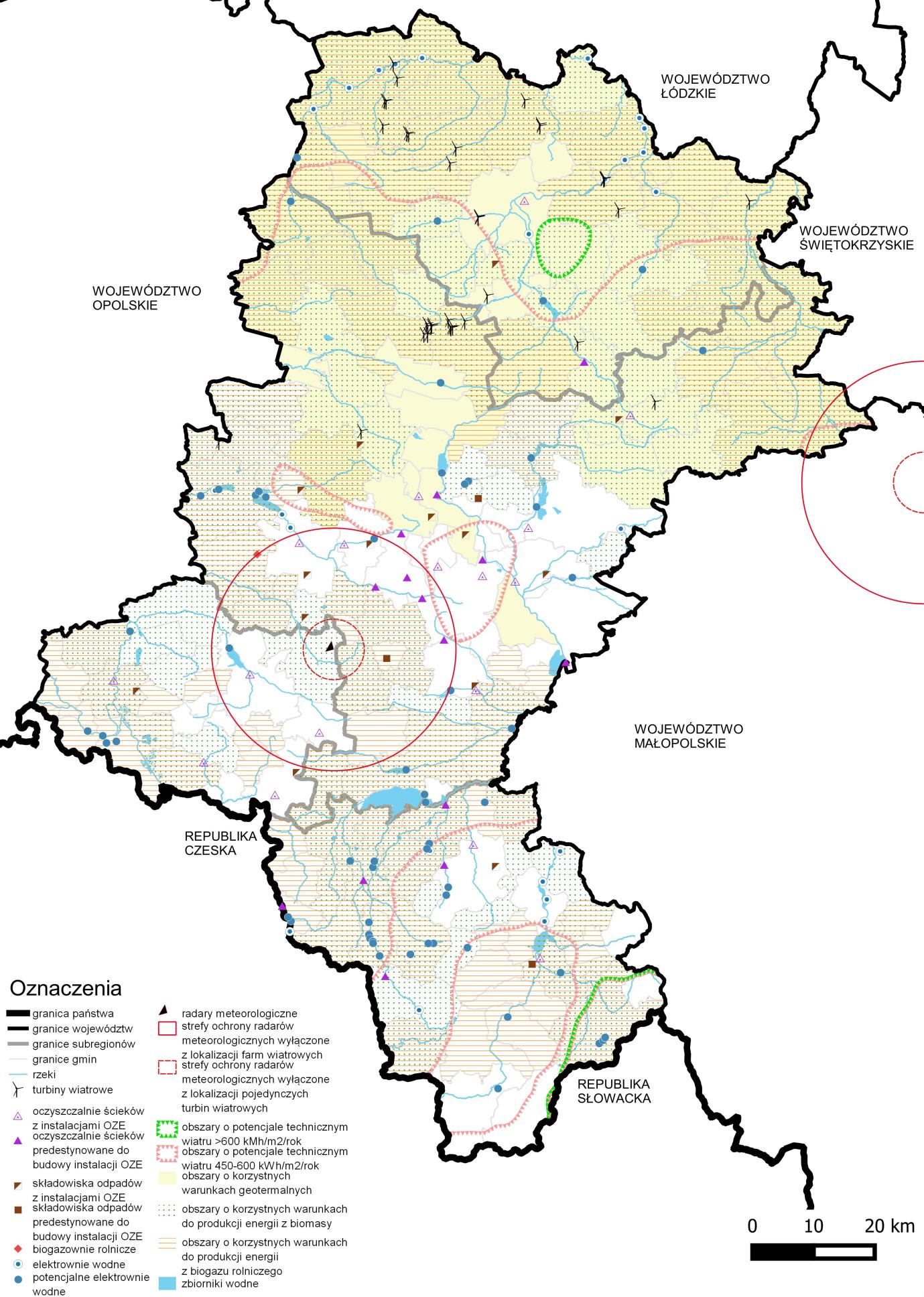 Mapa 21. Odnawialne źródła energii. Źródło: Opracowanie własne.