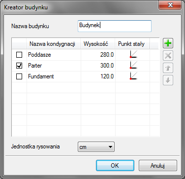 Podstawy działania programu Punkt stały początek widoku, miejsce wskazywane przez użytkownika jako uchwyt widoku kondygnacji.