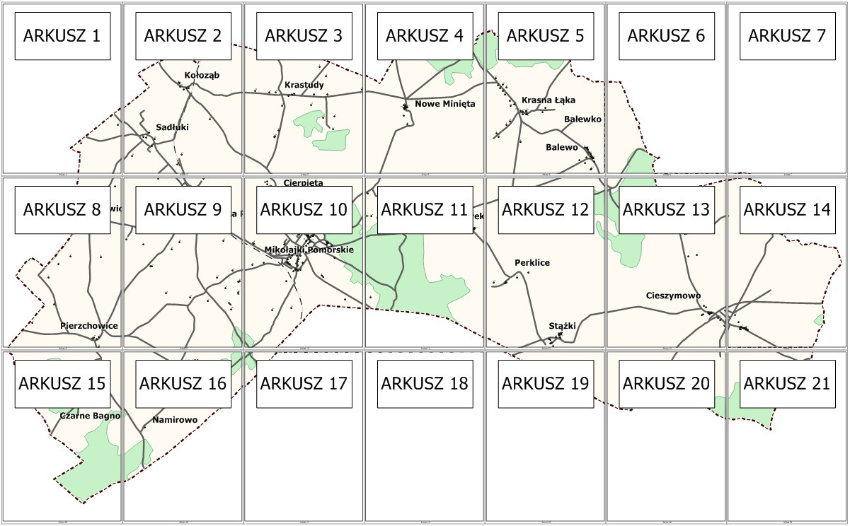 Mapa nr 2 Mapa poglądowa rozmieszczenia arkuszy map