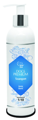 DOGS PREMIUM dla psów o jasnej sierści w formie koncentratu 1:10 dla psów o skórze wrażliwej w formie koncentratu 1:10 DOGS PREMIUM Profesjonalny szampon przeznaczony dla psów o jasnej sierści.