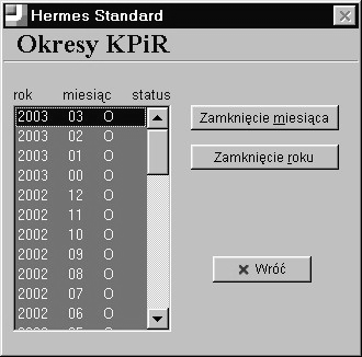 4. Okresy księgowe Okresem księgowym (obrachunkowym) w KPiR jest miesiąc kalendarzowy. Każdy okres oznaczony jest numerem. Bilans otwarcia ma numer 00, styczeń - 01, luty - 02 itd.