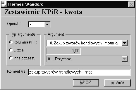 Pozycja zestawienia posiada swój cyfrowy symbol oraz opis i może się składać z definicji kilku kwot, które podlegać mogą różnym operacjom matematycznym.