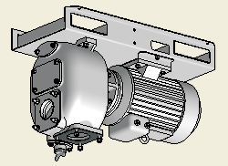Budowa i wymiary agregatu pompowego Pompy z silnikiem elektrycznym i podstawą, bez skrzynki sterowniczej PS-00/WE - /R