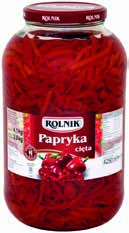 ROLNIK Papryka cięta 4250 ml czerwona, masa po odsączeniu: 2000 g!1527-fjgh! 2 sł. kt. sł. 17, 50 ROLNIK Seler paski 1700 ml masa po odcieku 800 g!1576-aidi! 4 szt. kt. szt. 7, 90 Patisony domowe extra 560 ml!