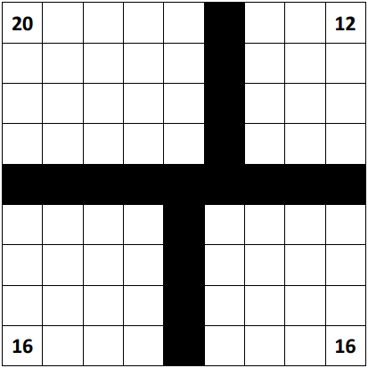 10. NURIKABE 40 punktów Każda liczba umieszczona w diagramie jest częścią jednej wyspy. Liczba określa ilość pól z których składa się dana wyspa, włączając w to pole z liczbą.