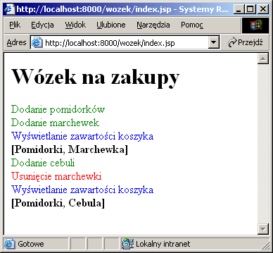 103 Wózek na zakupy klient (jsp) Inicjalizacja