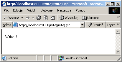 Test komponentu EJB Przeglądarka internetowa Klient HTTP HTML Kontener WEB Servlety i strony JSP Kontener EJB