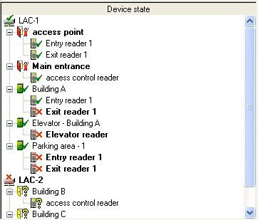 Access PE - Personnel Zarządzanie personelem pl 51 Do wskazania stanu urządzenia są stosowane następujące symbole: Kontroler jest w trybie online. Kontroler jest w trybie offline.