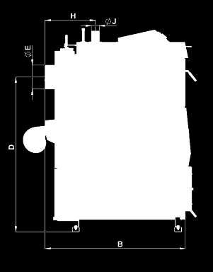 PALIWO l 180 345 400 300 400 MAKSYMALNA DŁUGOŚĆ POLAN DREWNA mm 730 1000 730 530 730 ZALECANE PALIWO POLANA DREWNA O WILGOTONOŚCI 12 20 % (WARTOŚCI OPAŁOWEJ 15 18 MJ/kg) Æ 80 150 mm MAKSYMALNE