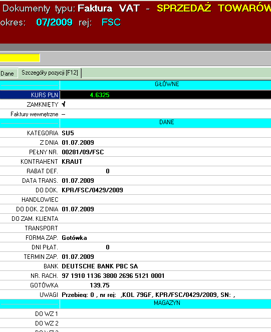 101 Wystawianie dokumentów w buforze sprzedaŝy zaczynamy od wyboru rejestru sprzedaŝy, w którym chcemy dany dokument wystawić.