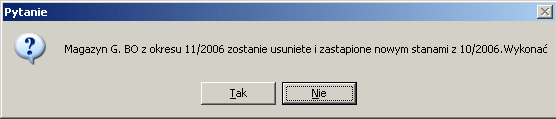 187 Na początku kaŝdego miesiąca - dla wersji magazynów miesięcznych Wybrać opcje Utwórz bazy na nowy okres opcja jest bezpieczna i jeśli bazy juŝ będą istniały program nie zrobi nic.