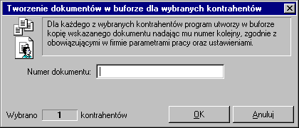 9 30 Podręcznik użytkownika Handel Katalog Rys. 9-3 Okno operacji Drukowanie dokumentów. We wskazanym przez użytkownika katalogu są zapisywane poszczególne dokumenty jako oddzielne pliki pdf.