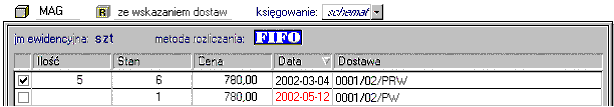 Podstawowe pojęcia i dane 3 27 w przypadku rezerwacji ze wskazaniem dostaw prezentowane są dane o wszystkich niezerowych dostawach towaru: ilość towaru z wybranej dostawy, łączna ilość towaru