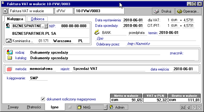 Podstawowe pojęcia i dane 3 29 przycisk Edytuj należność, Edytuj zobowiązanie Umożliwia edycję należności lub zobowiązania związanego z dokumentem.