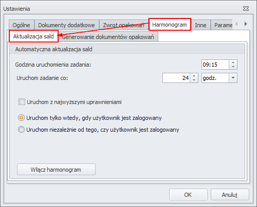 8.1.1.4 Harmonogram Opcje w tym oknie umożliwiają dodanie do harmonogramu Windows nowych zadań.