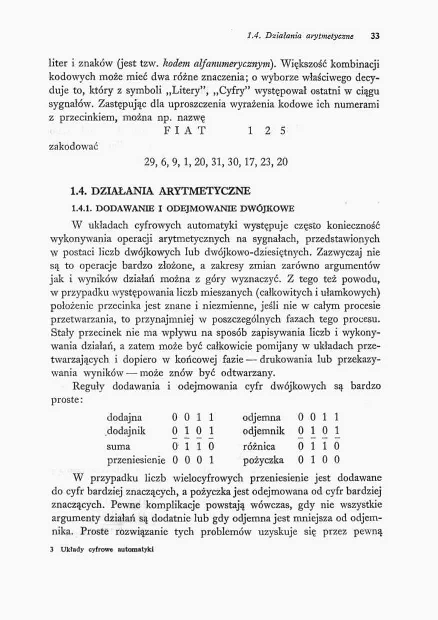 1.4. Działania arytmetycznie 33 liter i znaków (jest tzw. kodem alfanumerycznym).