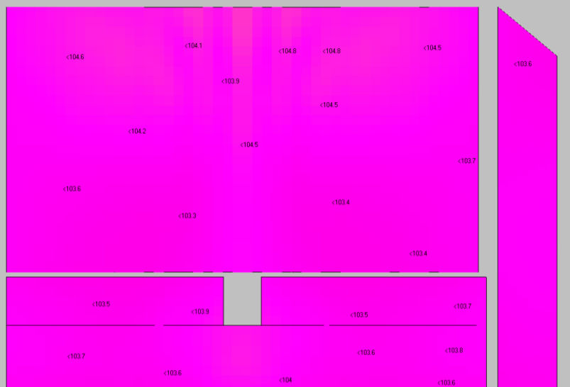 Rys.26 Mapa SPL dźwięku wypadkowego (bezpośredni i pogłosowy) w paśmie 100Hz 8kHz Rys.