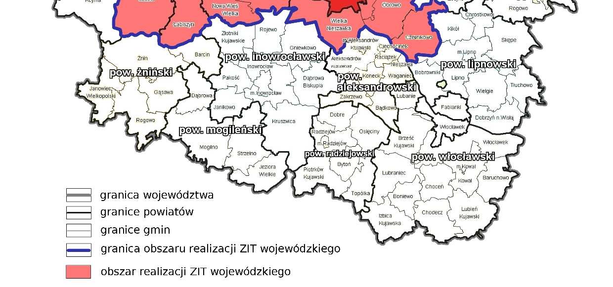 Zasięg terytorialny ZIT wojewódzkiego Źródło: Załącznik do uchwały Zarządu Województwa nr15/463/14 z dnia 8 kwietnia 2014 r.