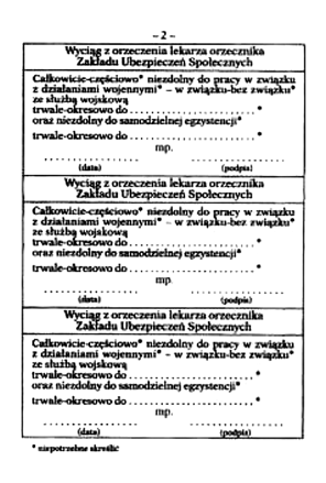 Wzór nr 26 do 20 WZÓR KSIĄŻKI INWALIDY WOJENNEGO WOJSKOWEGO Okładka zewnętrzna koloru zielonego, oprawa twarda, materiał płótnopodobny z wytłoczonym napisem koloru zielonego.