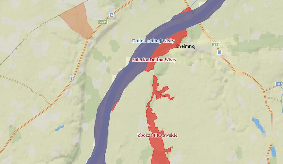 Rysunek 4. Obszary Natura 2000 na terenie Powiatu Chełmińskiego Źródło: http://geoserwis.gdos.gov.pl/mapy/ 3.