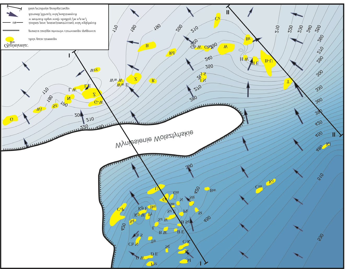 Mapa potencjometryczna wód z³o owych w utworach czerwonego sp¹gowca (rys.